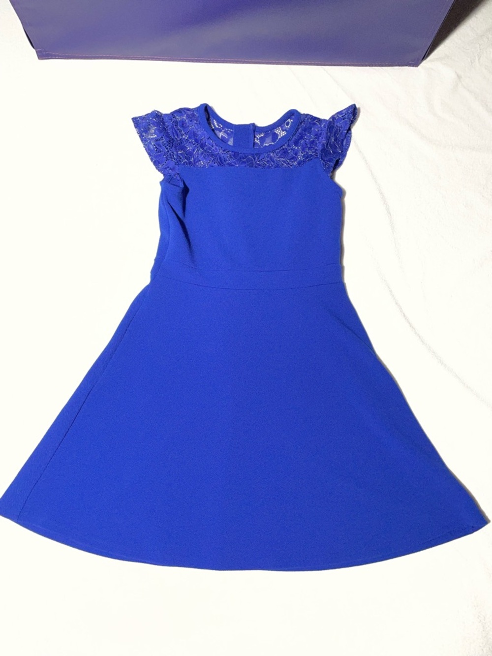 The Children's Place Royal Blue Lace Yoke Fit & Flare Dress